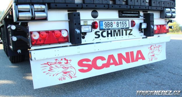 Obrázek Zástěra Scania bílo červená